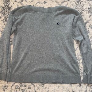 Lands' End Off-the-Shoulder Gray Sweater